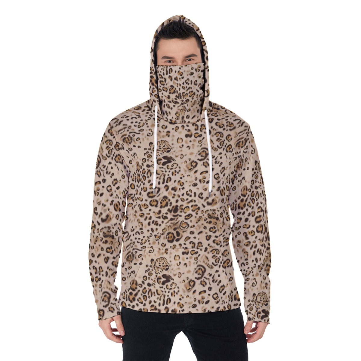 All-Over Print Men's Pullover Hoodie With Mask (PAH23)