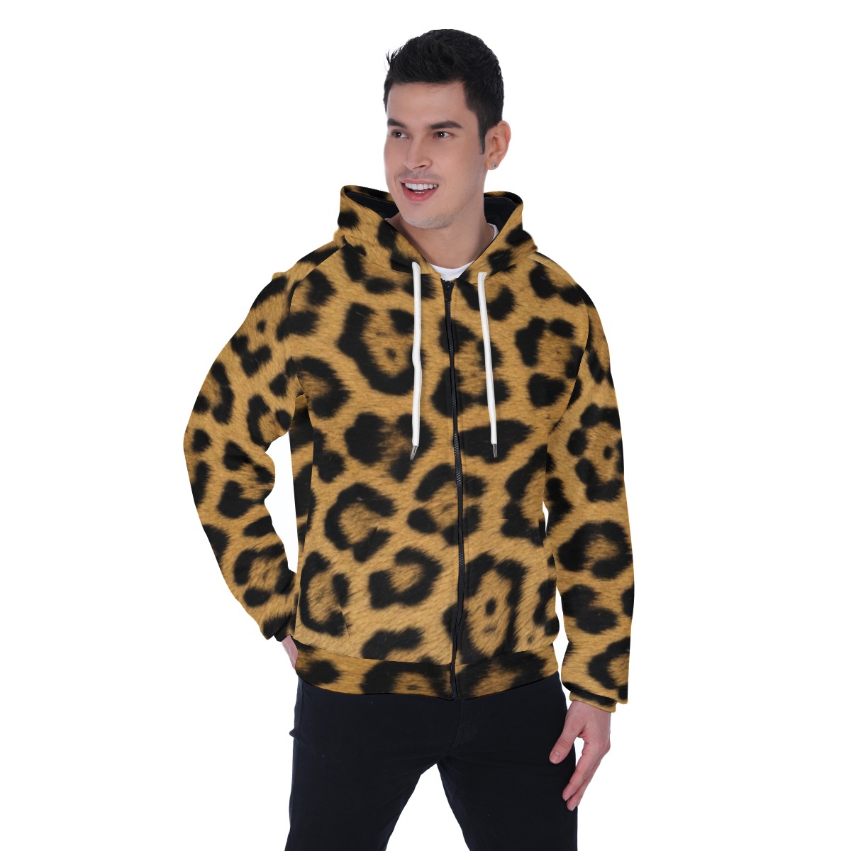 All-Over Print Men's Heavy Fleece Raglan Zip Up Hoodie With Pocket (PAD3K)