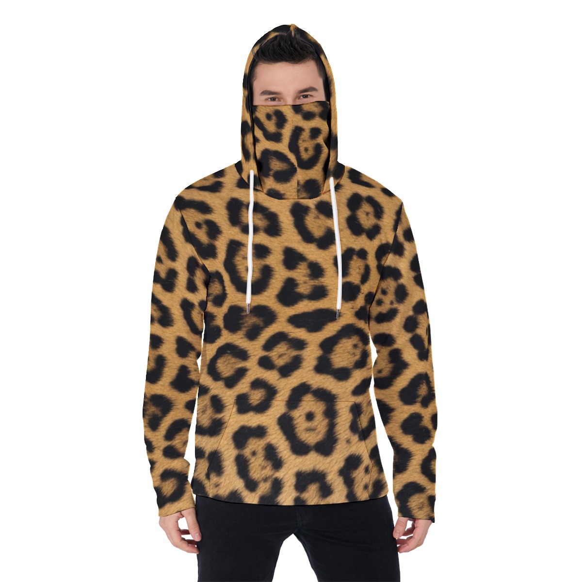All-Over Print Men's Pullover Hoodie With Mask (PAD3N)