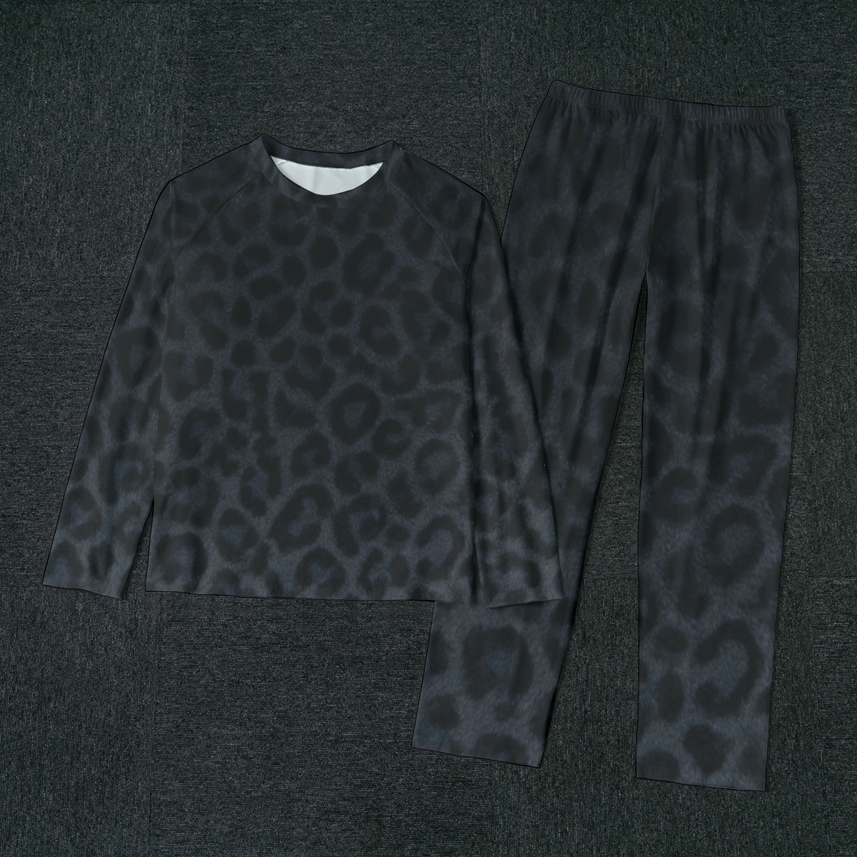 All-Over Print Men's Raglan Sleeve Pajamas With Wide Ankles (PAEXJ)