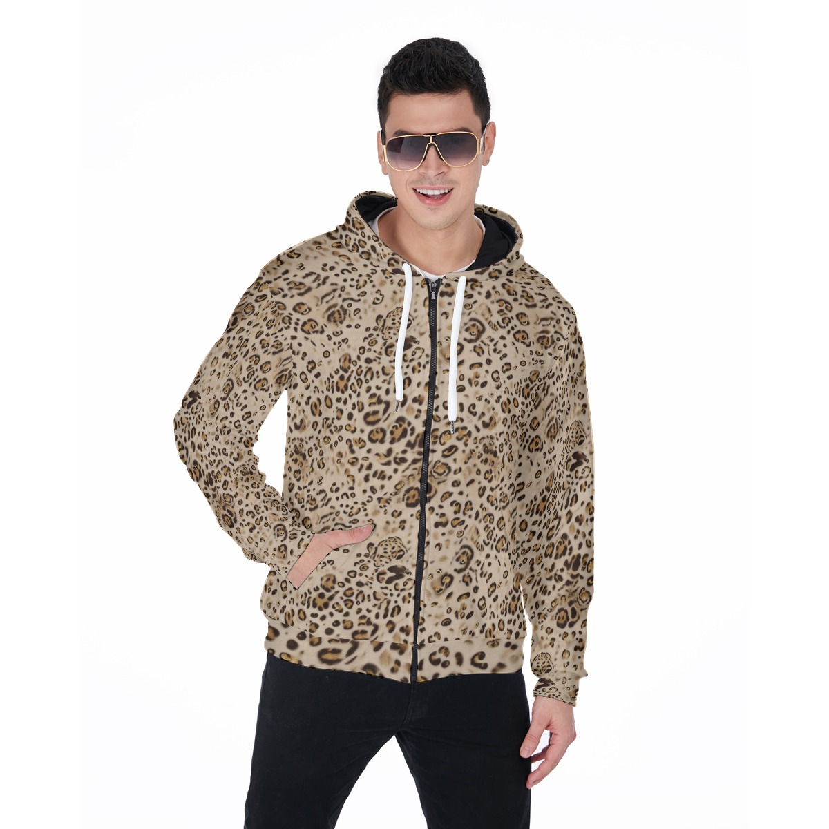 All-Over Print Men's Heavy Fleece Zip Up Hoodie (PAH1W)