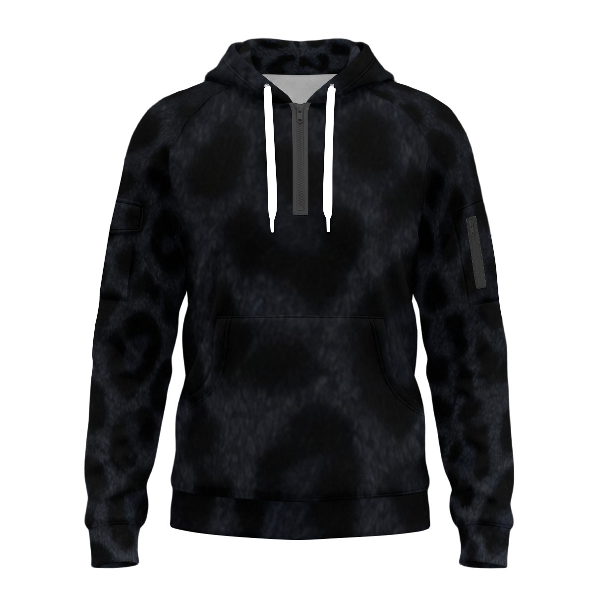 All-Over Print Men’s Fleece Half-Zip Hoodie With Arm Pockets (PAEU8)