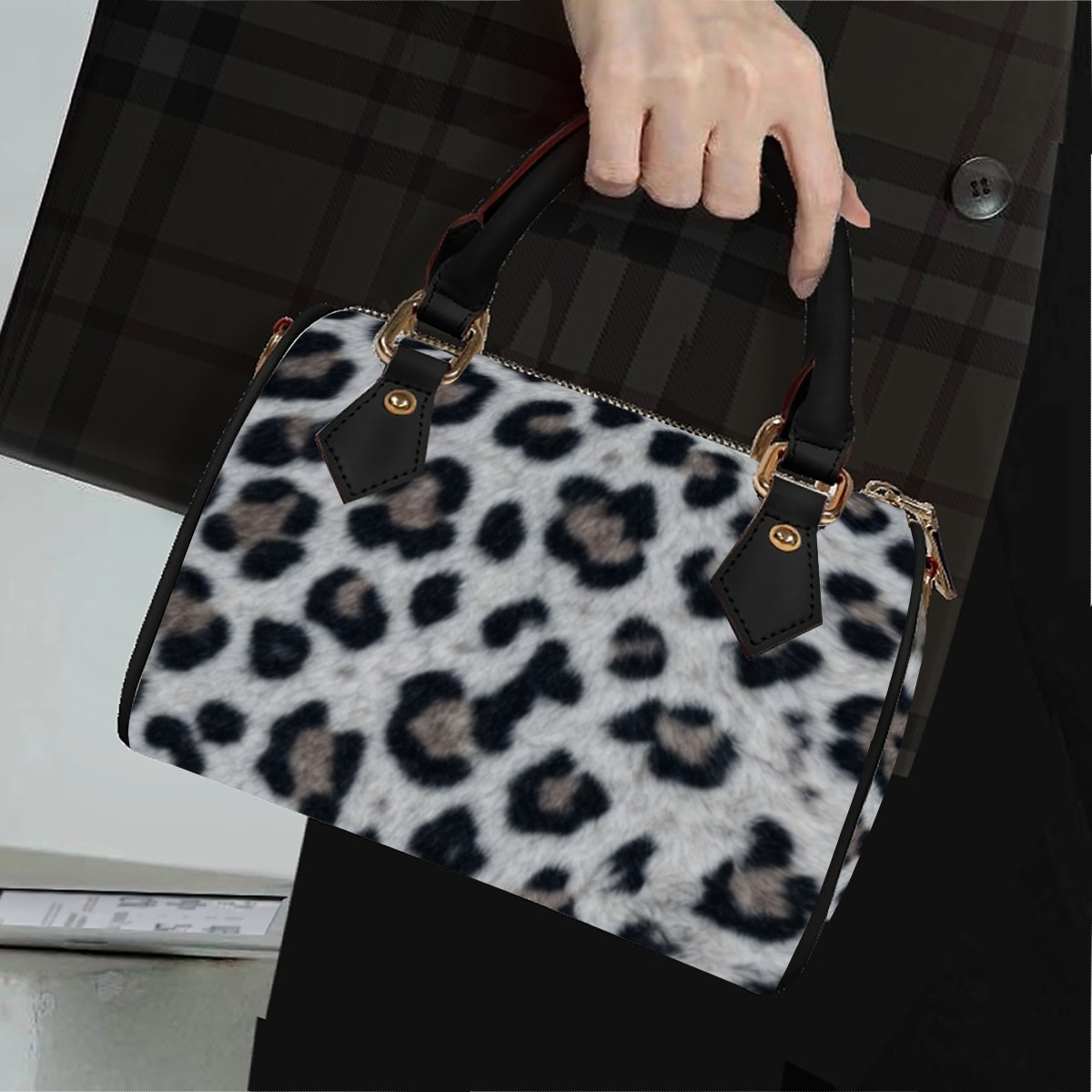 Classic Barrel-Shaped PU Leather Handbag (PAGP4)