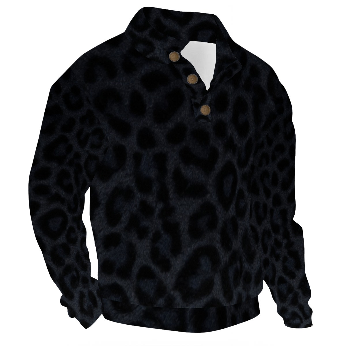 All-Over Print Men’s Casual Pullover Shirt With Half Zipper (PAEUD)