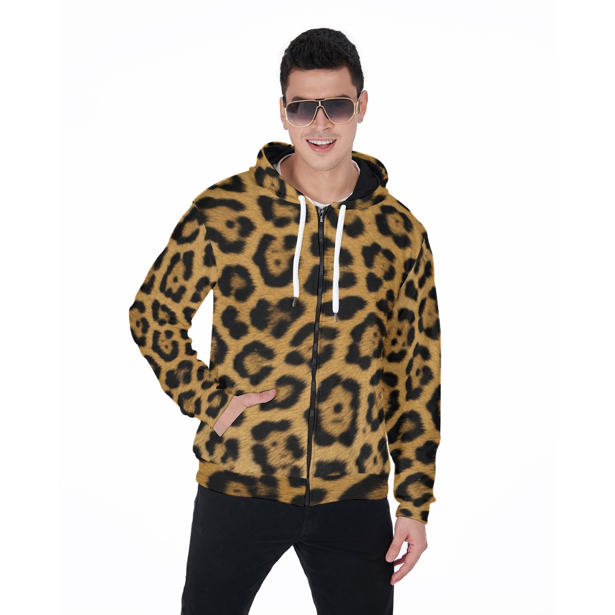 All-Over Print Men's Heavy Fleece Zip Up Hoodie (PAD3G)