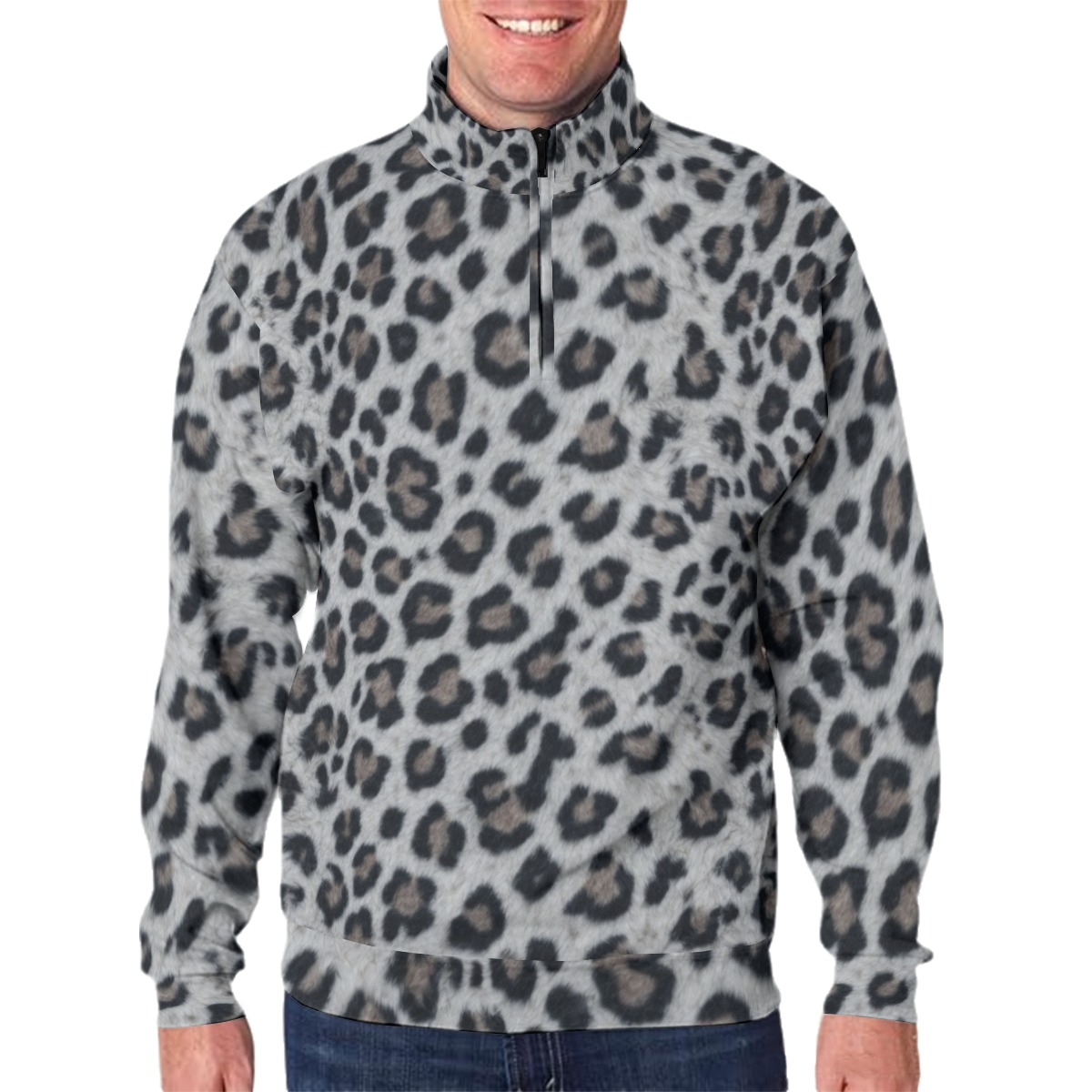 All-Over Print Men's Hidden Half-Zip Placket Hoodie (PAGE5)