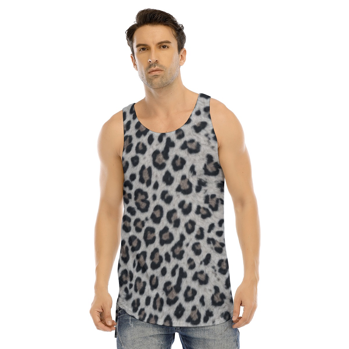 All-Over Print Men's Curved Hem Long Tank Top (PAGFN)
