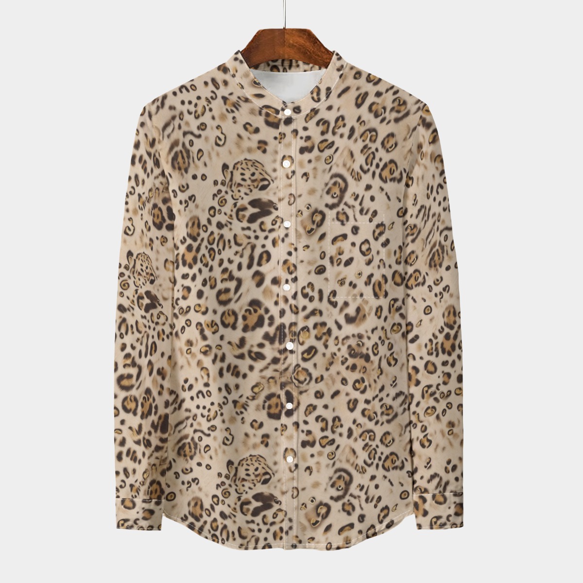 Ocelot — Stand collar shirt, linen