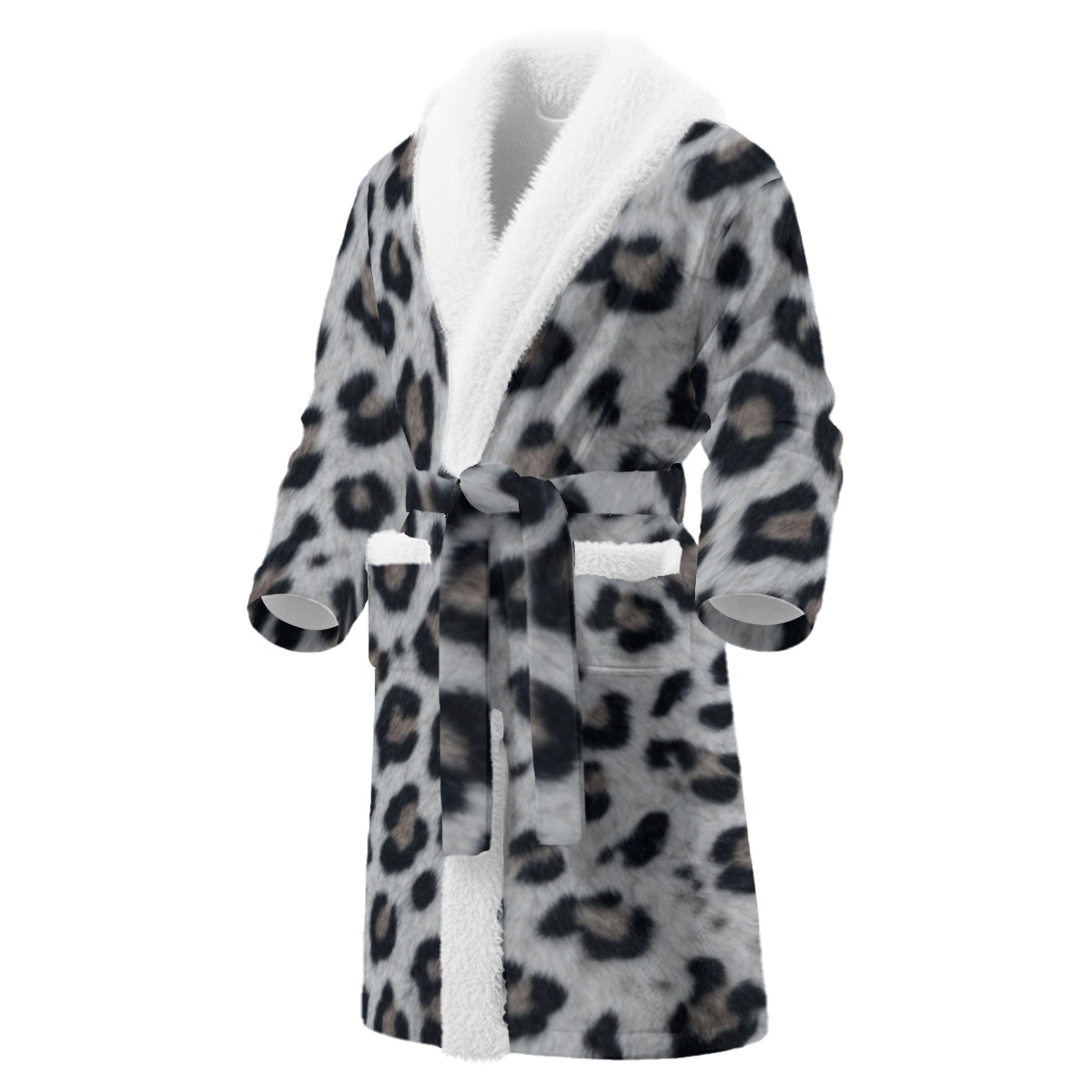 All-Over Print Men's Borg Fleece Bathrobe With Polyester Sherpa Fleece (PAGHL)