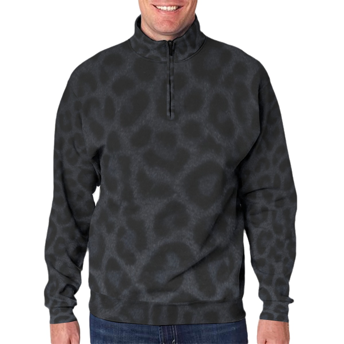 All-Over Print Men's Hidden Half-Zip Placket Hoodie (PAEUE)