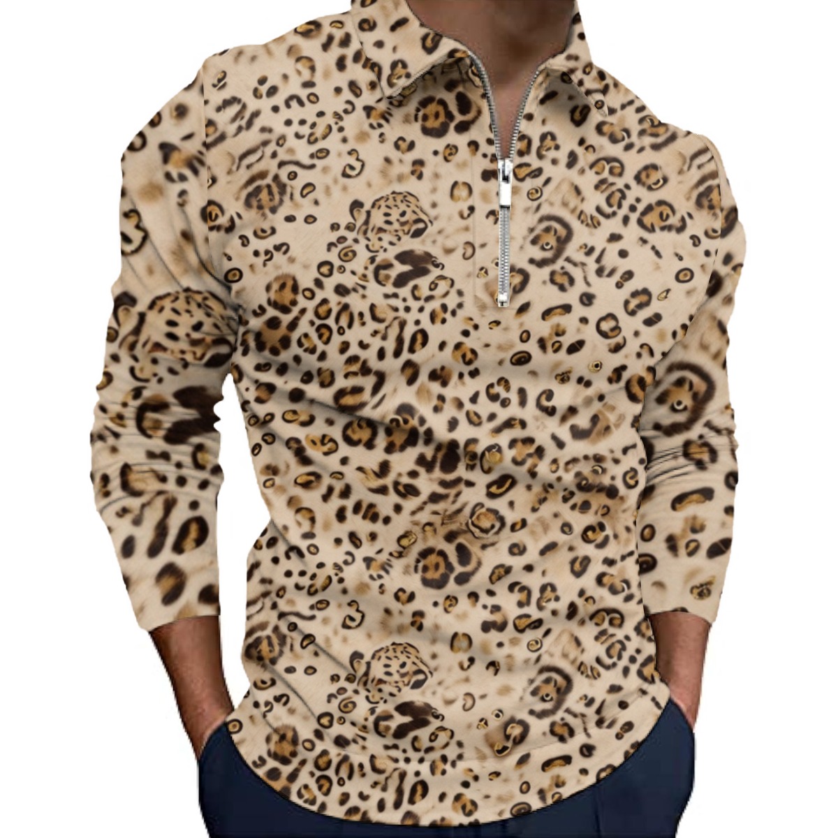 All-Over Print Men’s Quarter Zip Pullover Sweatshirt (PAH39)