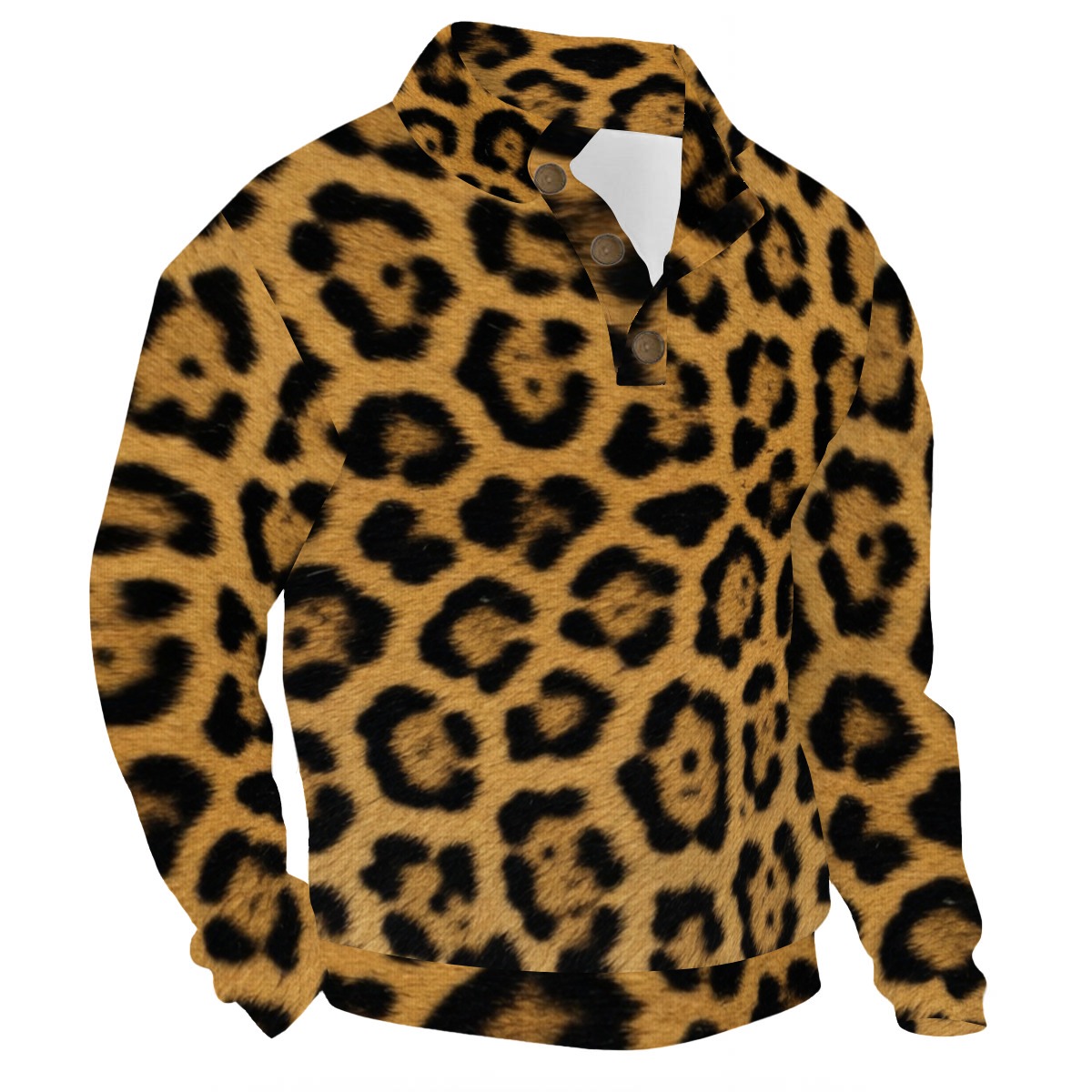 All-Over Print Men’s Casual Pullover Shirt With Half Zipper (PAD3M)