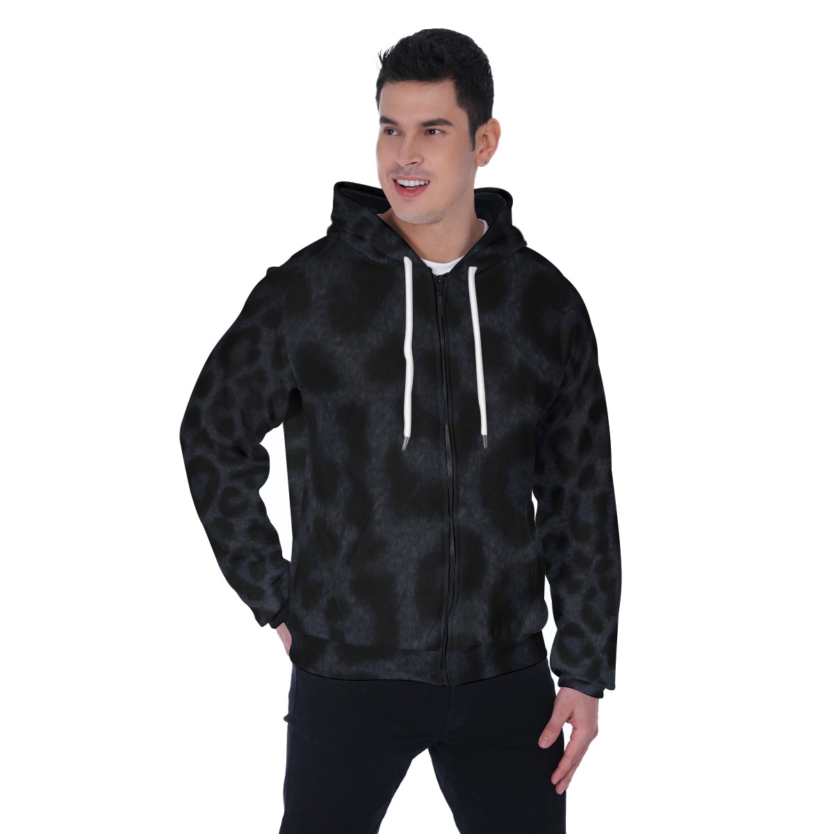 All-Over Print Men's Heavy Fleece Raglan Zip Up Hoodie With Pocket (PAEUB)