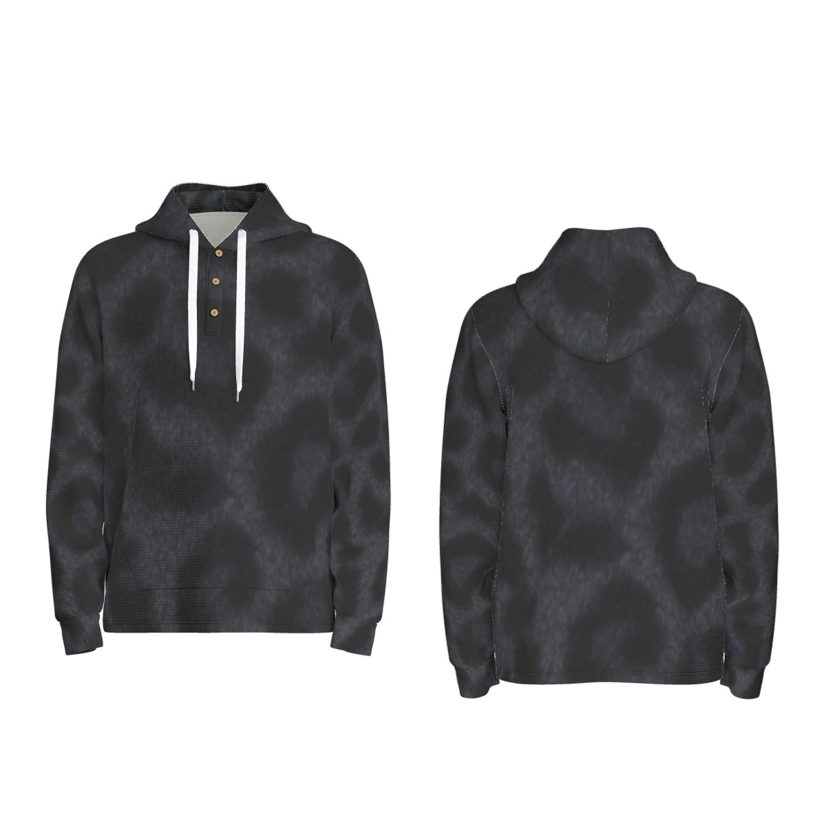 All-Over Print Men's Half  Button Hoodie (PAEUF)