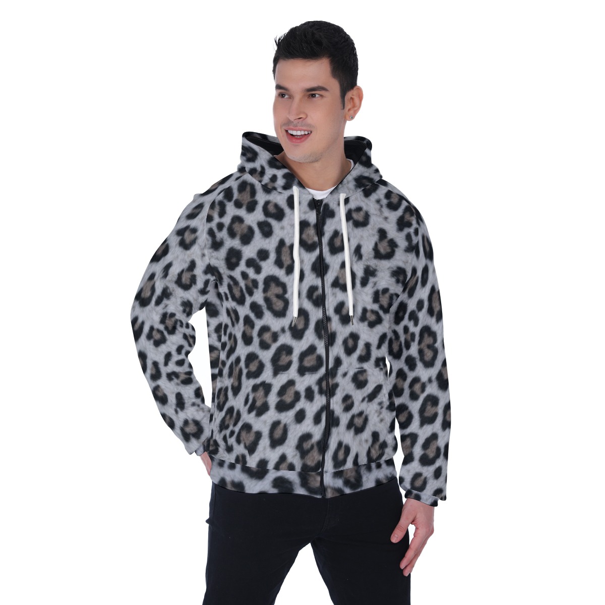 All-Over Print Men's Heavy Fleece Raglan Zip Up Hoodie With Pocket (PAGDZ)