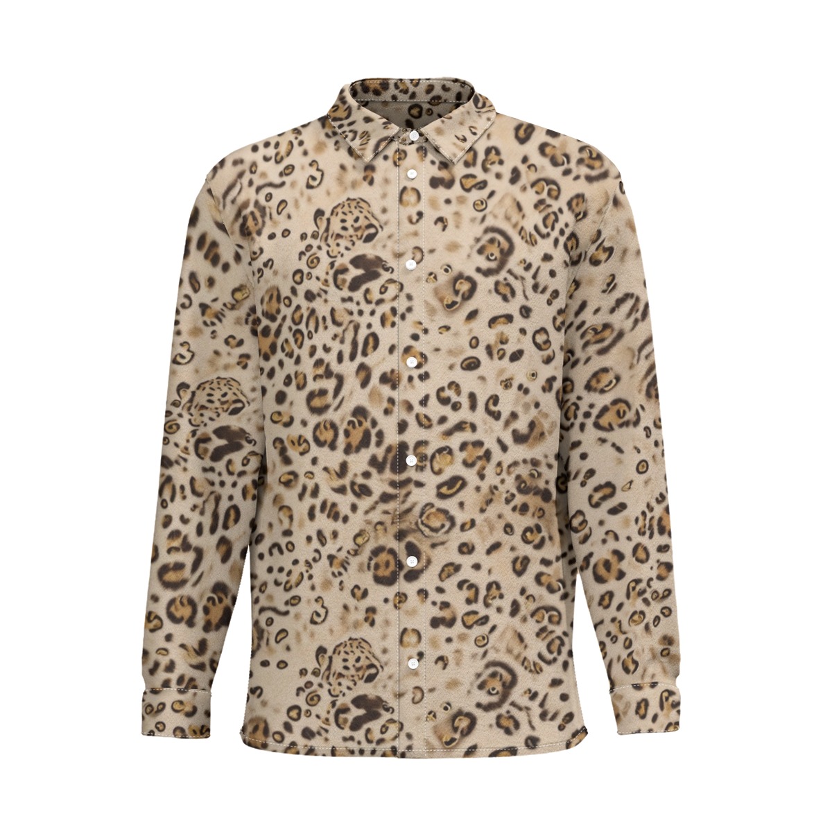 All-Over Print Men's Business Long Sleeve Shirt|110GSM Imitation Flax (PAH2S)