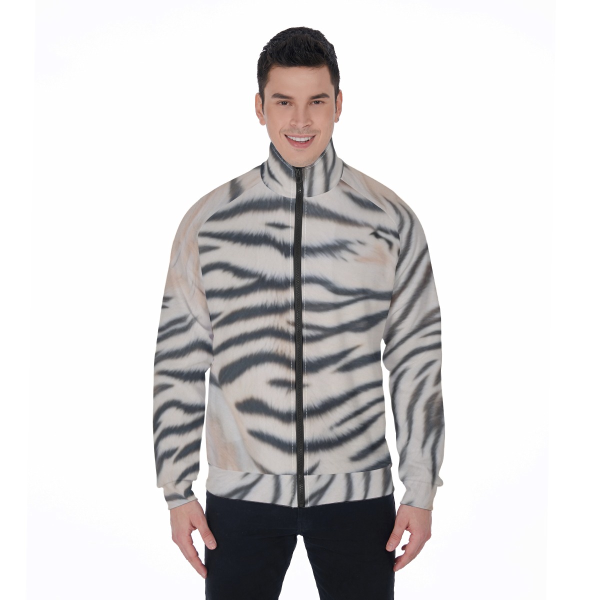 All-Over Print Men's Stand Collar Jacket (PAS4U)