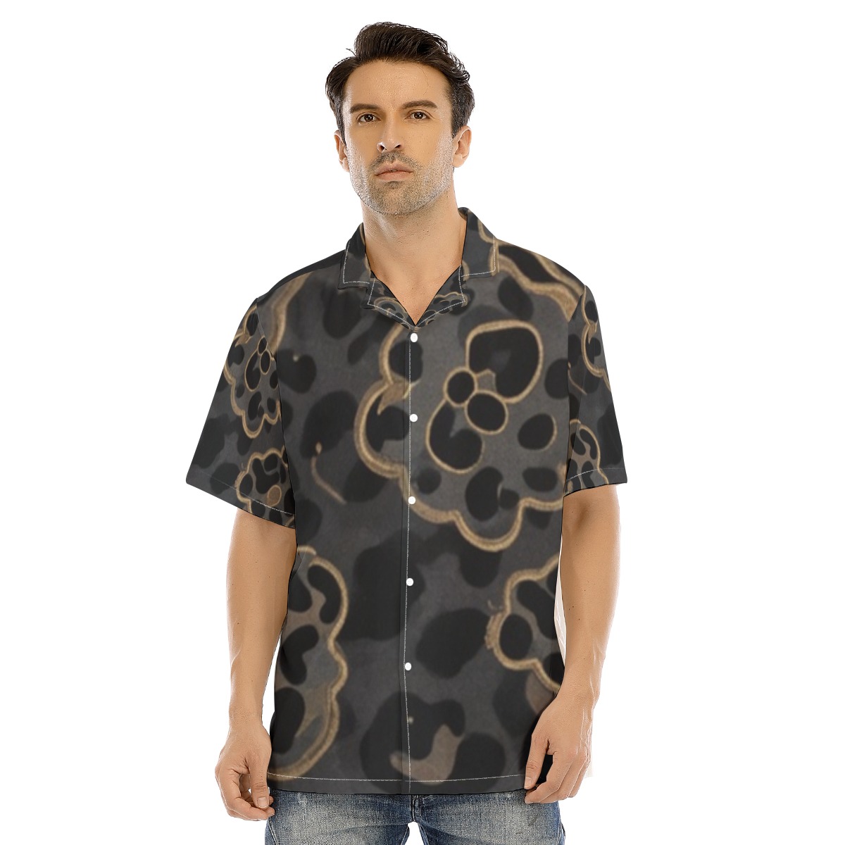 All-Over Print Men's Hawaiian Shirt With Button Closure (PAPQY)