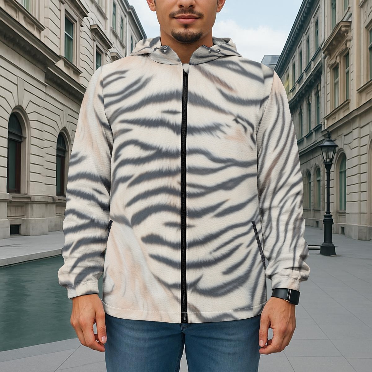 All-Over Print Urban Minimalist Twill Jacket|245GSM Cotton (PAS4F)