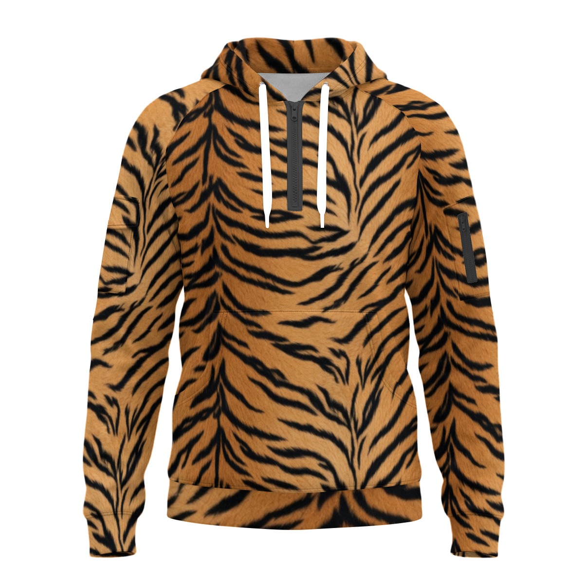 All-Over Print Men’s Fleece Half-Zip Hoodie With Arm Pockets (PASSC)