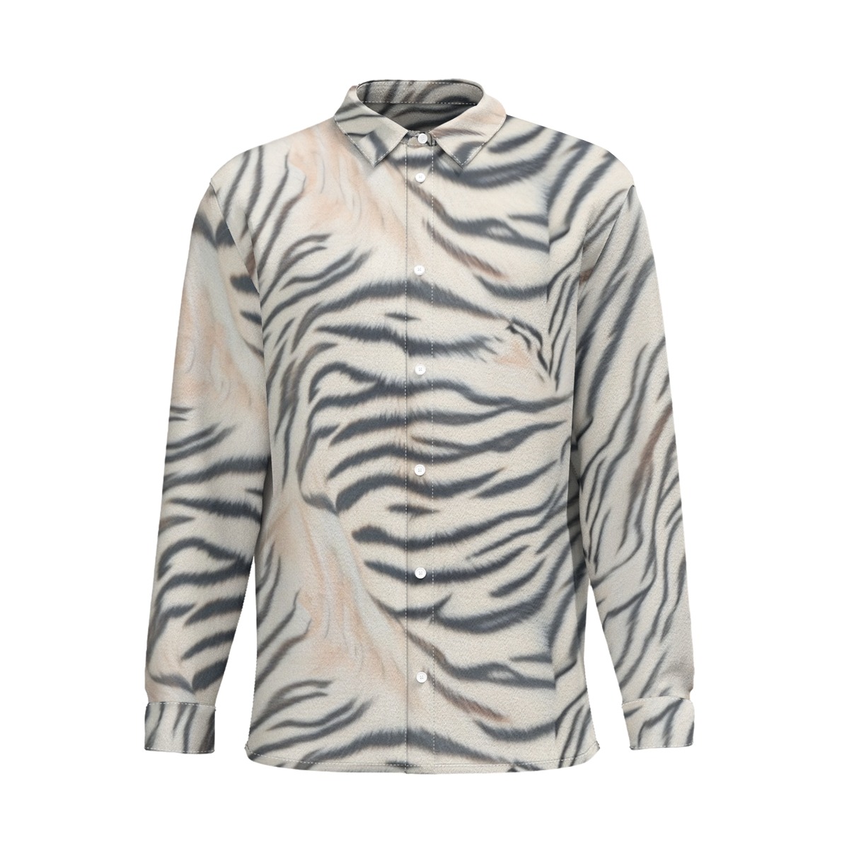All-Over Print Men's Business Long Sleeve Shirt|110GSM Imitation Flax (PAS31)