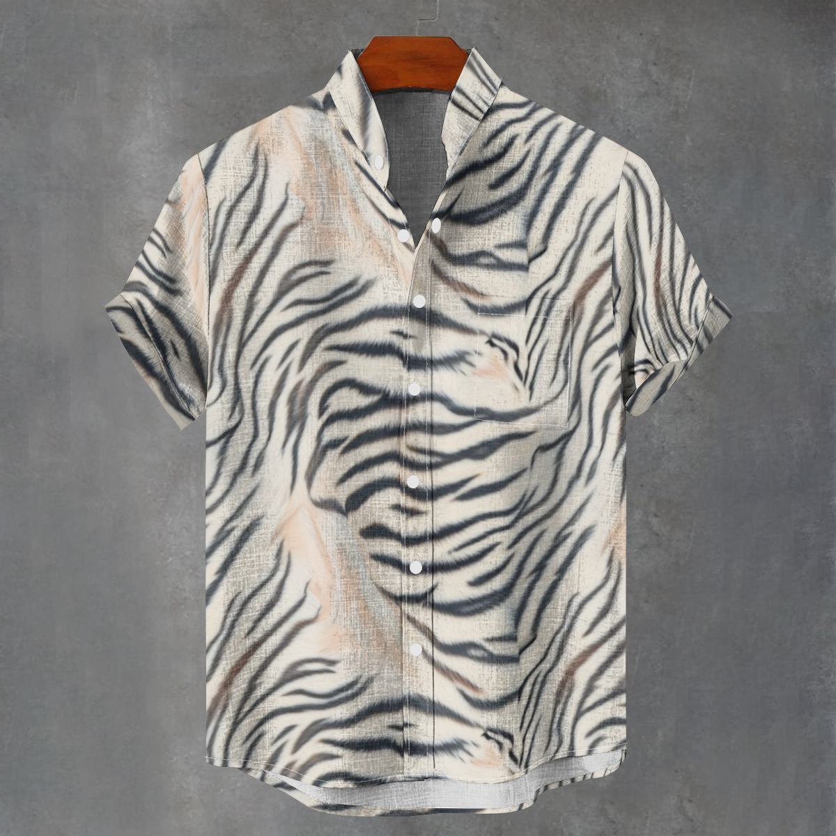 All-Over Print Men's Stand Collar Shirt|115GSM Cotton poplin (PAS2Z)