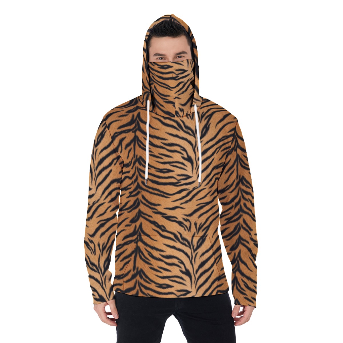 All-Over Print Men's Heavy Fleece Hoodie With Mask (PASSR)