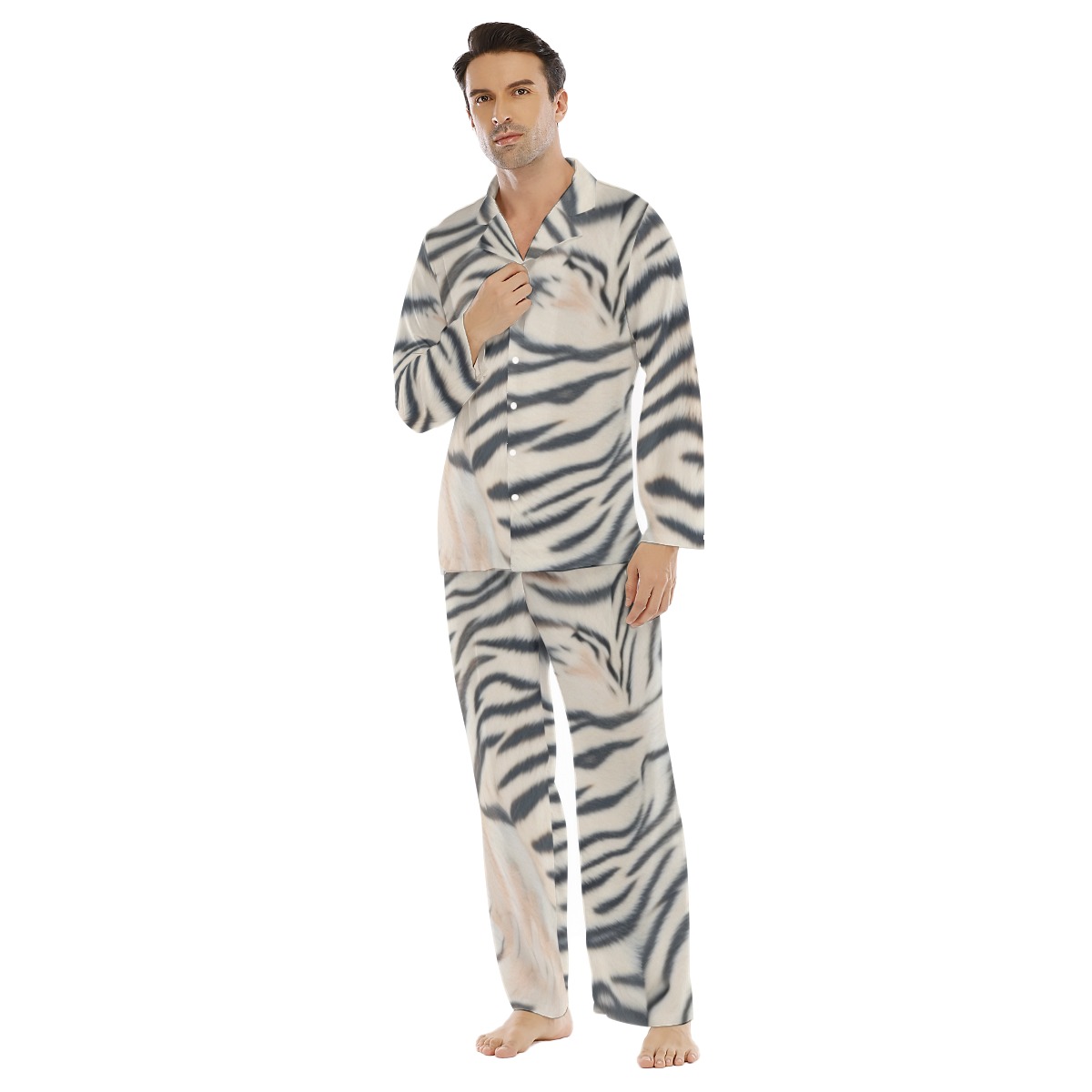 All-Over Print Men's Lapel Pajama Set (PAS5F)