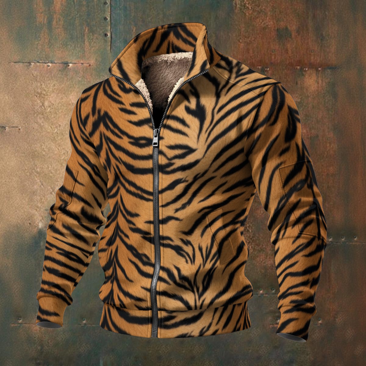 All-Over Print Men's Thick Knit Fleece Jacket (PASV6)