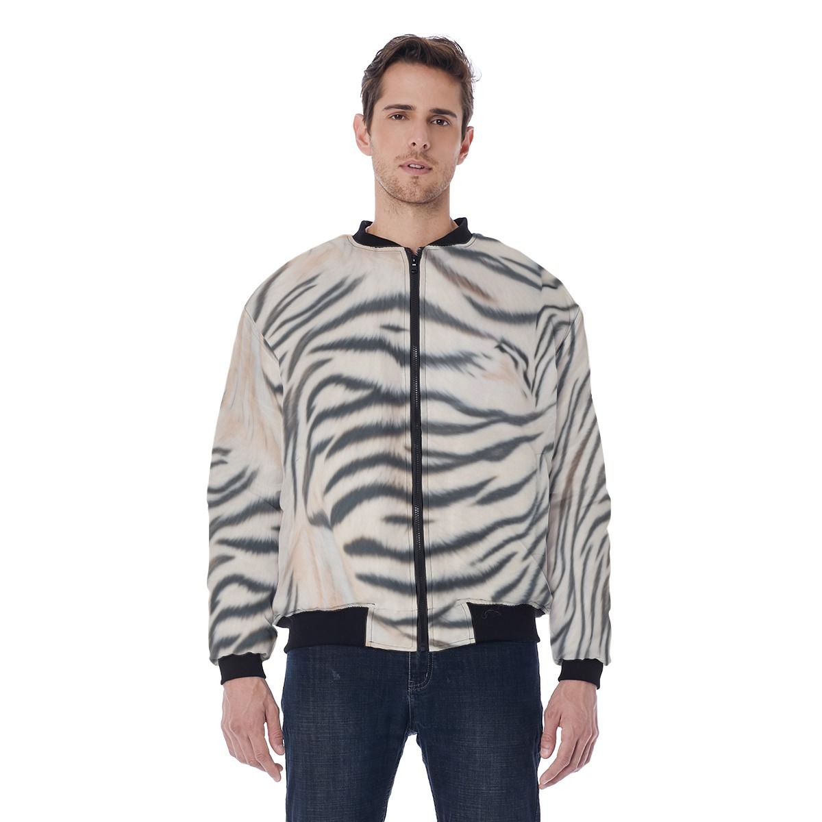 All-Over Print Men's Bomber Jacket Without Sleeve Pocket (PAS4R)