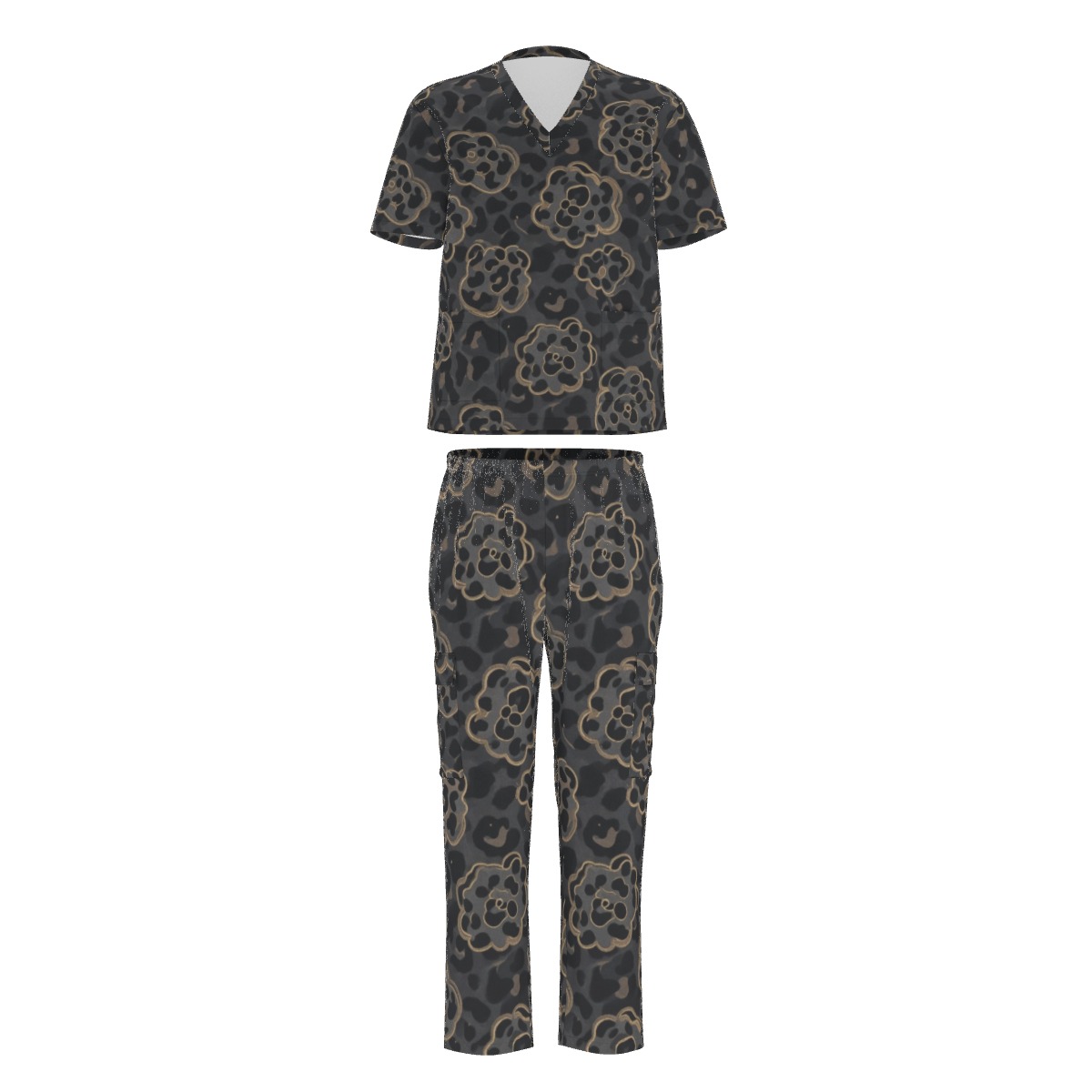 All-Over Print Unisex Scrub Set With Six Pocket (PAPUQ)