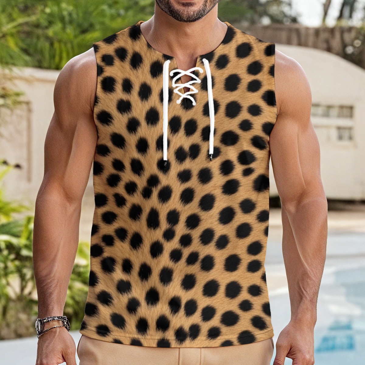All-Over Print Men's Tank Top With Drawstring (PAQHH)