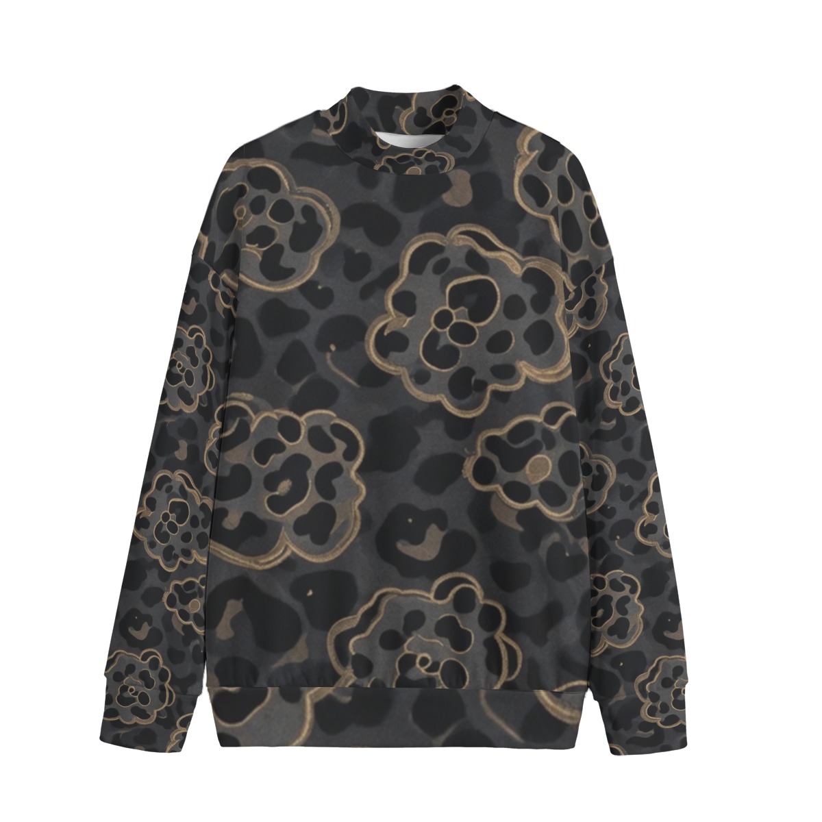All-Over Print Unisex Mid-high Collar Drop Shoulder Sweatshirt (PAPRR)