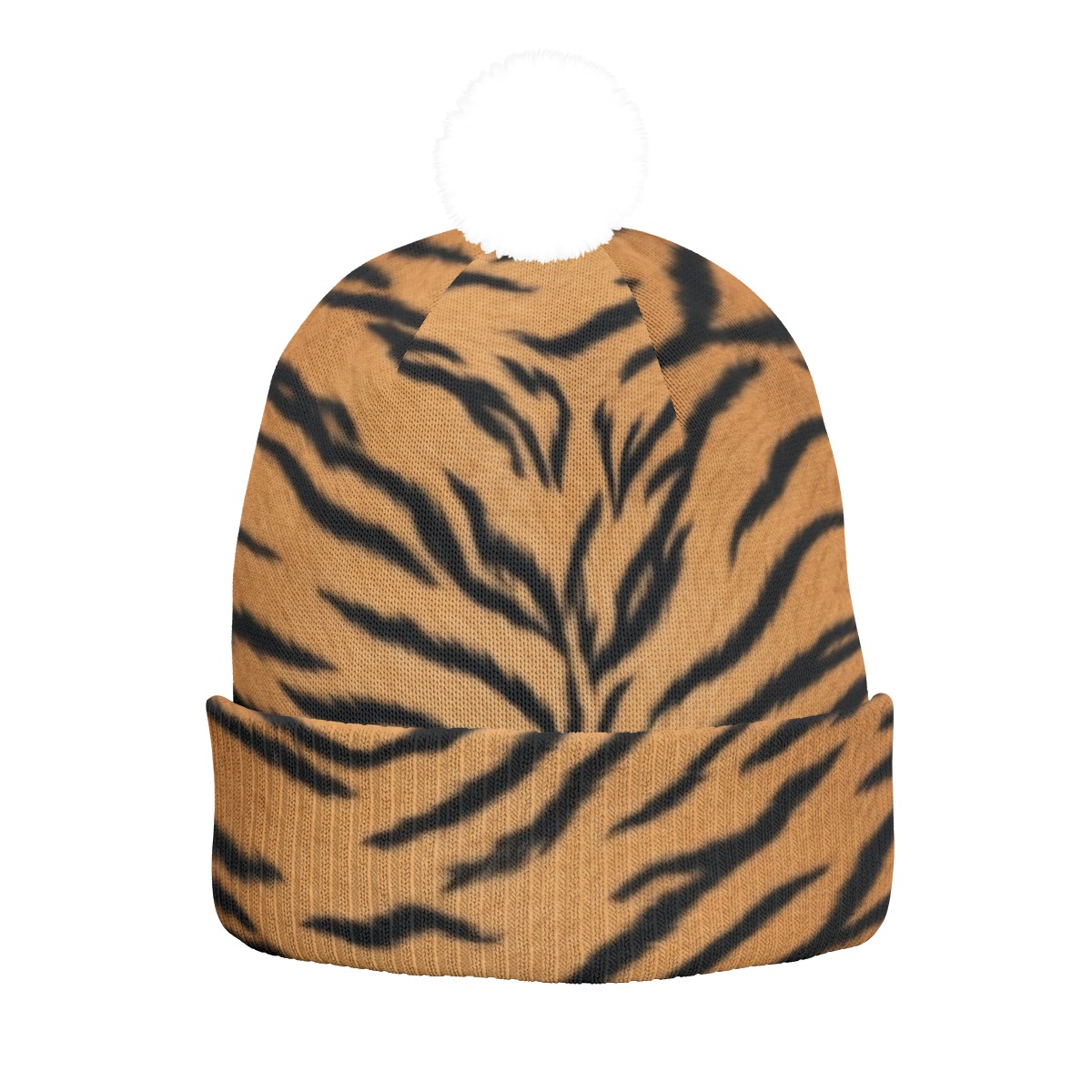 All-Over Print Knitted Hat With Pom-Pom (PASZL)