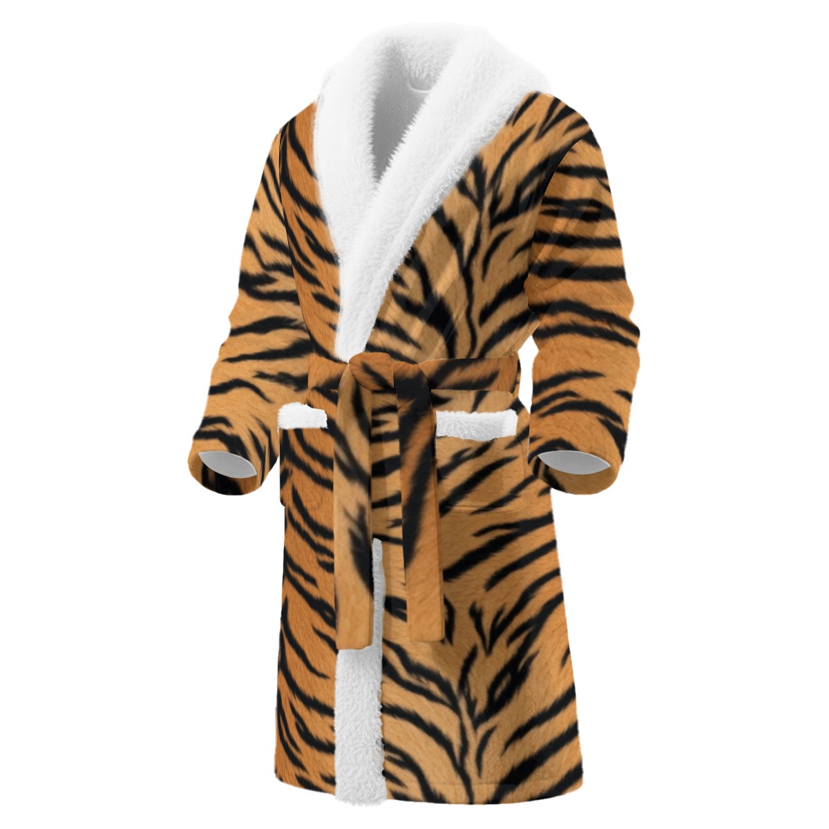 All-Over Print Men's Borg Fleece Bathrobe With Polyester Sherpa Fleece (PASVZ)