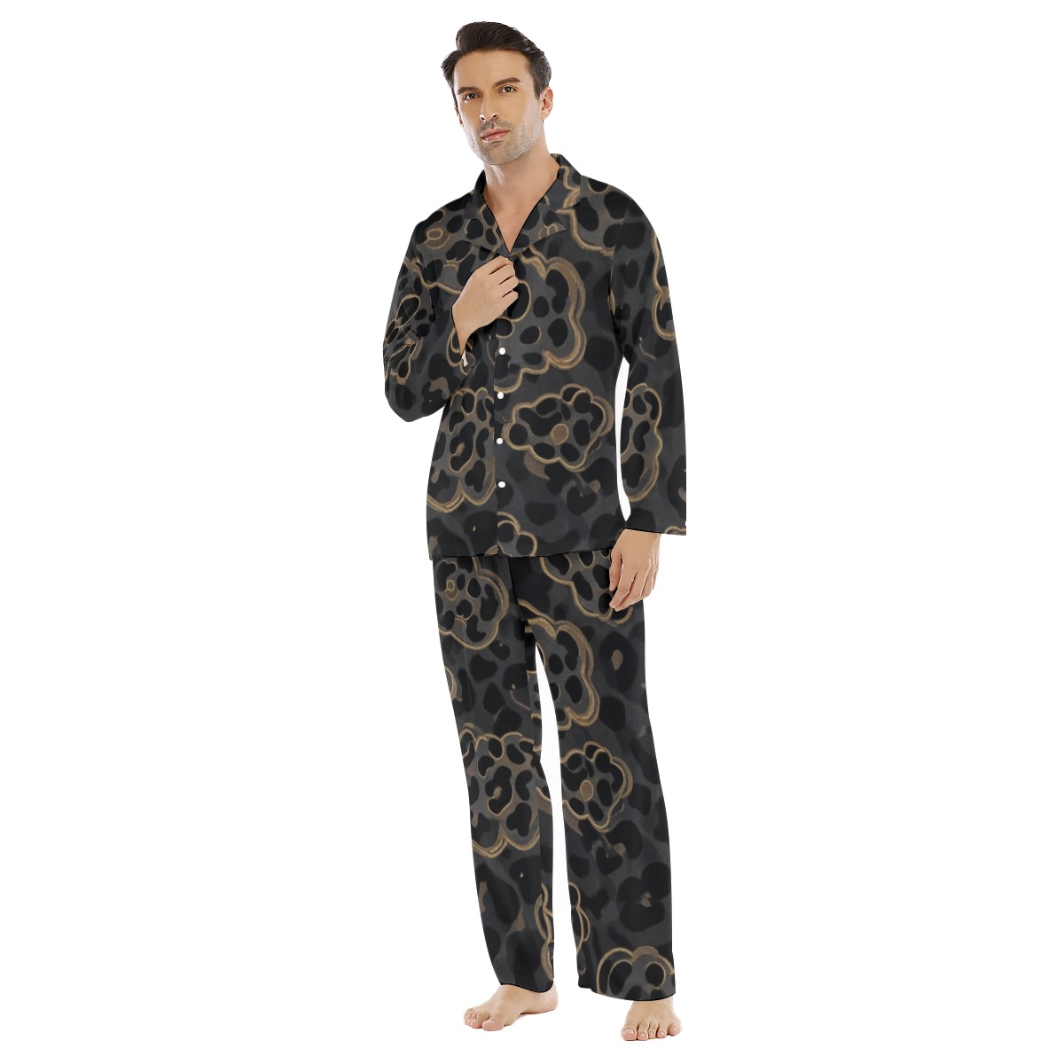 All-Over Print Men's Lapel Pajama Set (PAPT5)