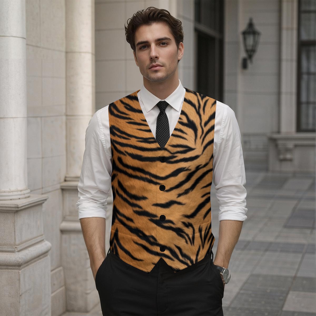 All-Over Print Men's Classic Formal Vest (PASU6)