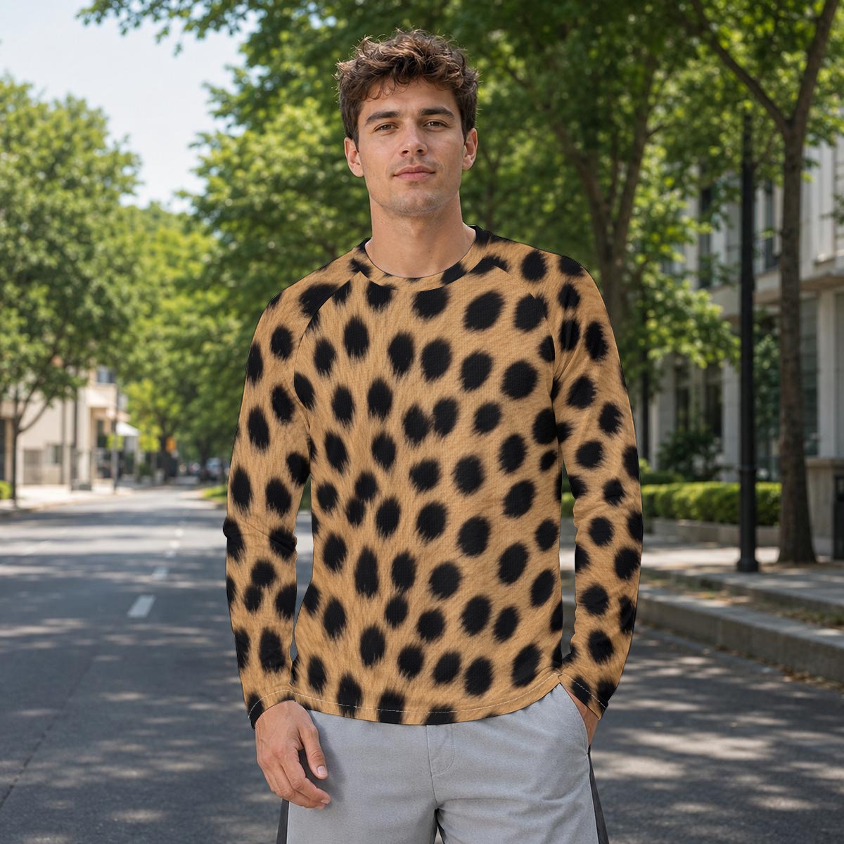 All-Over Print Men's Sun Protection Sport Top (PAQGU)