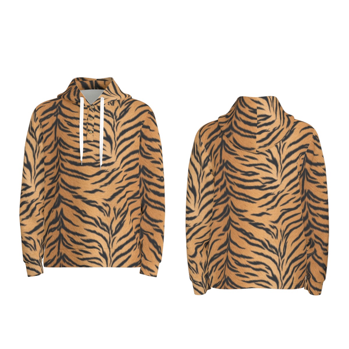 All-Over Print Men's Half  Button Hoodie (PASS9)