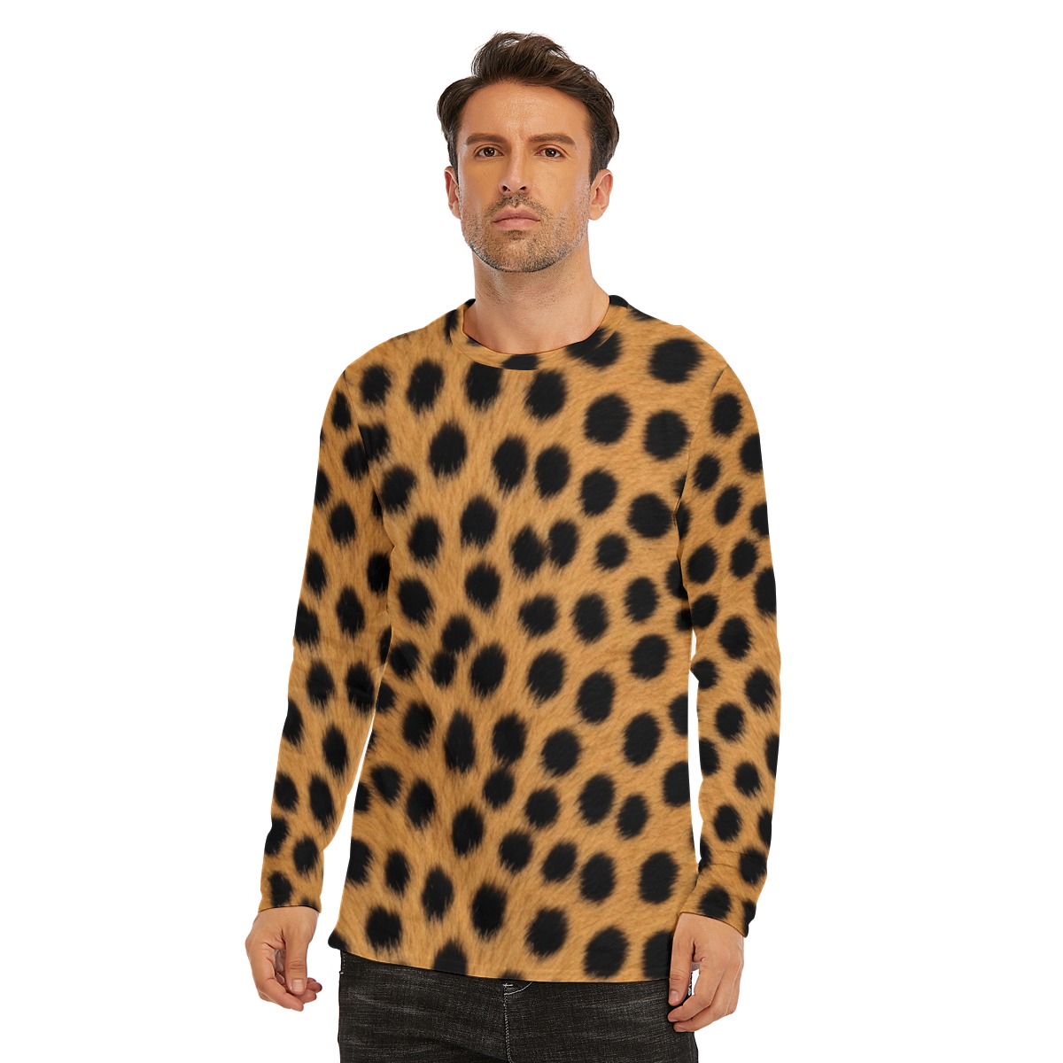 All-Over Print Long Sleeve T-Shirt | 190GSM Cotton (PAQH3)