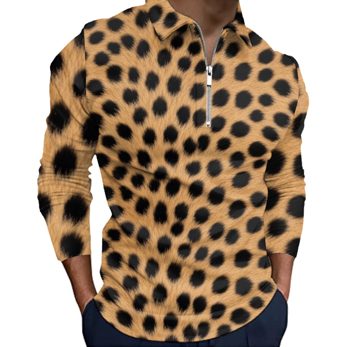 All-Over Print Men’s Quarter Zip Pullover Sweatshirt (PAQGP)