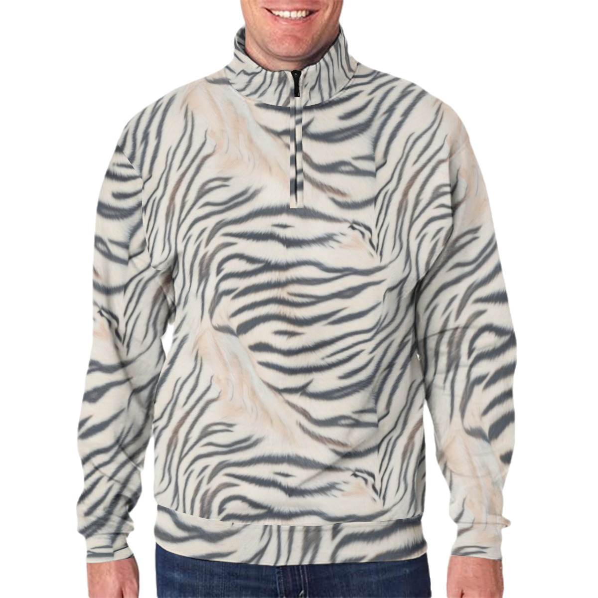 All-Over Print Men's Hidden Half-Zip Placket Hoodie (PAS1Y)