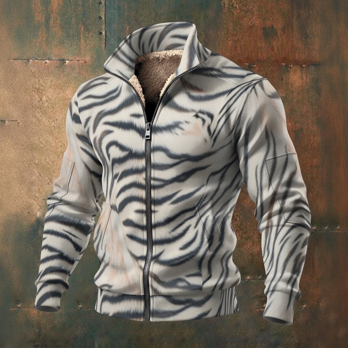 All-Over Print Men's Thick Knit Fleece Jacket (PAS4H)
