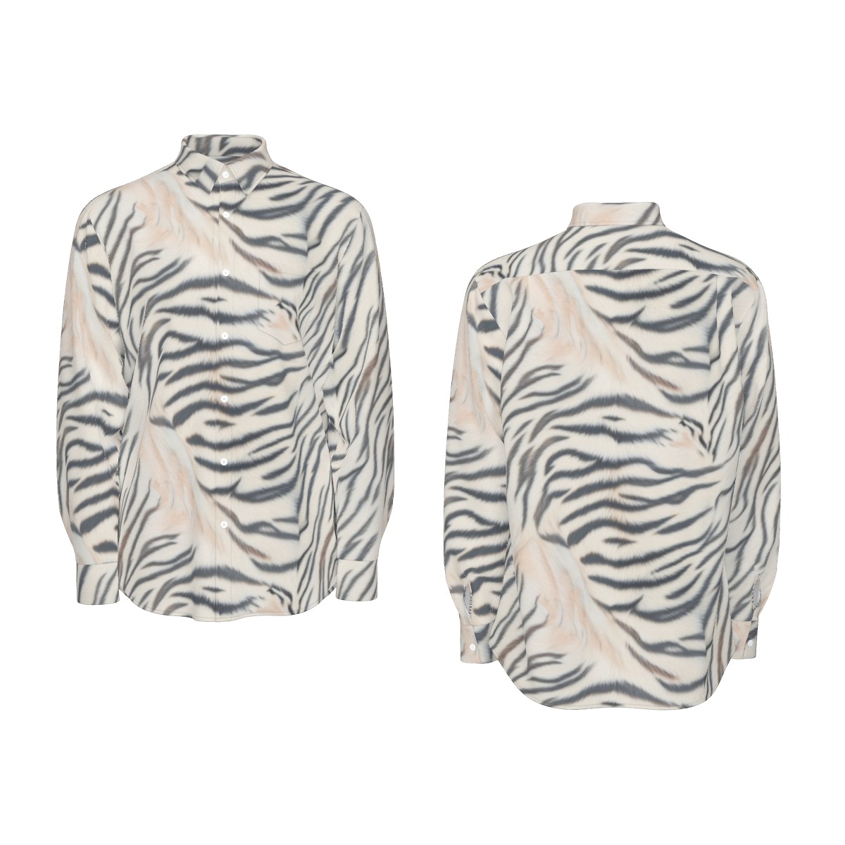 All-Over Print Men's Long Sleeve Shirt | 115GSM Cotton poplin (PAS2X)