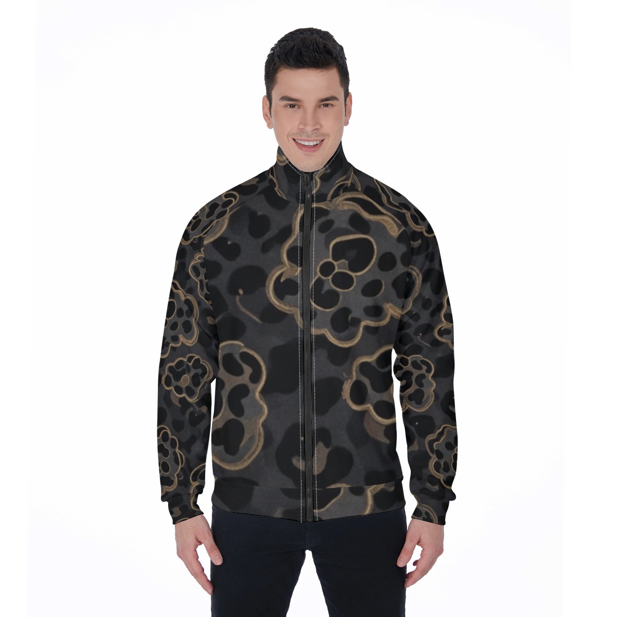 All-Over Print Men's Stand Collar Jacket (PAPSJ)