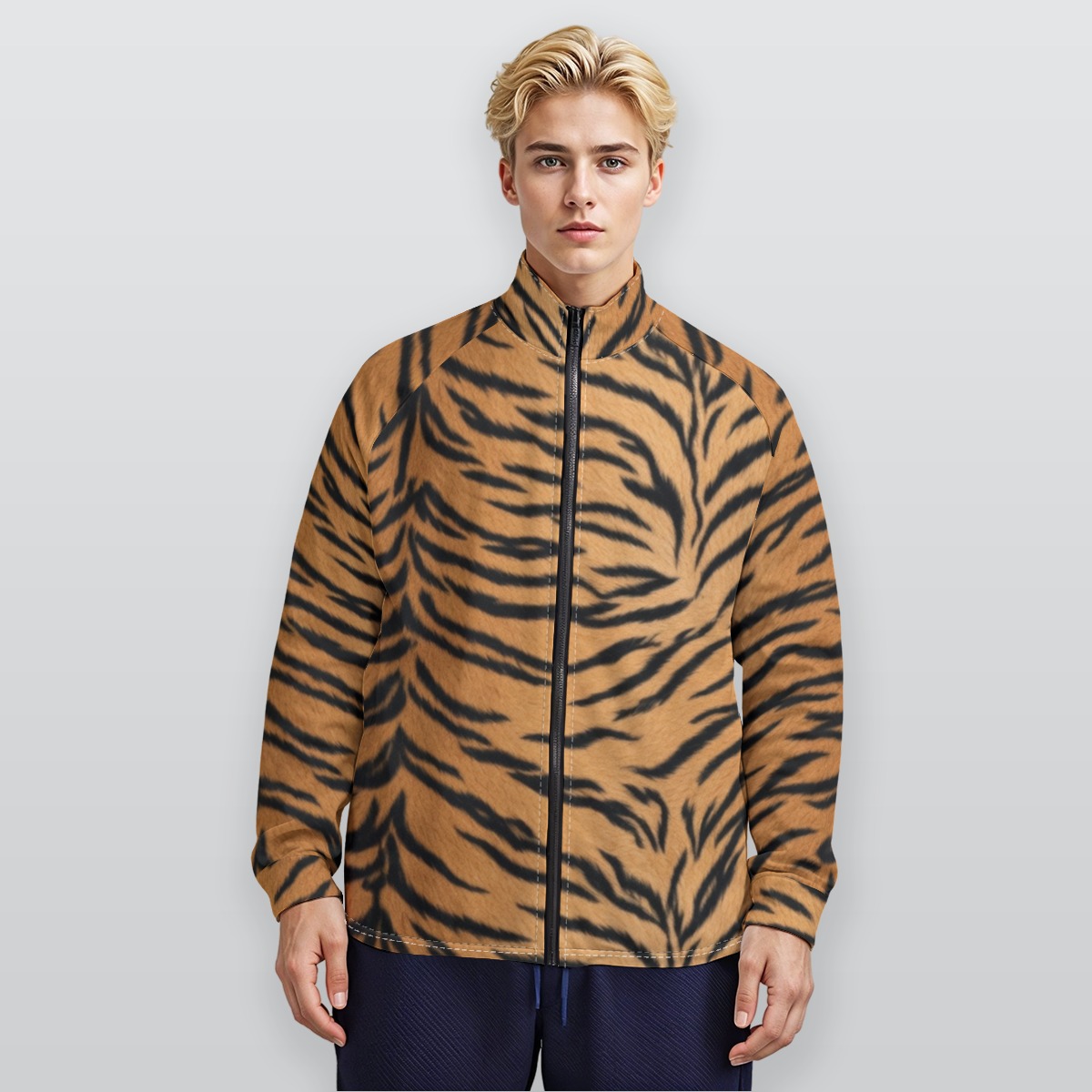 All-Over Print Men's Raglan Sleeve Stand Collar Jacket (PASV1)