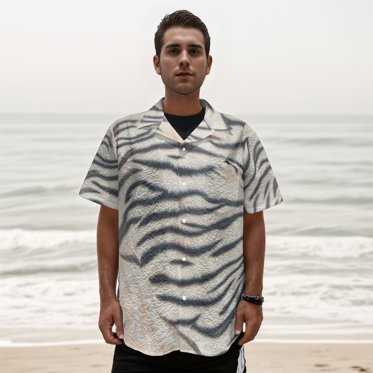 All-Over Print Men's Fashion Short Sleeve Shirt (PAS34)
