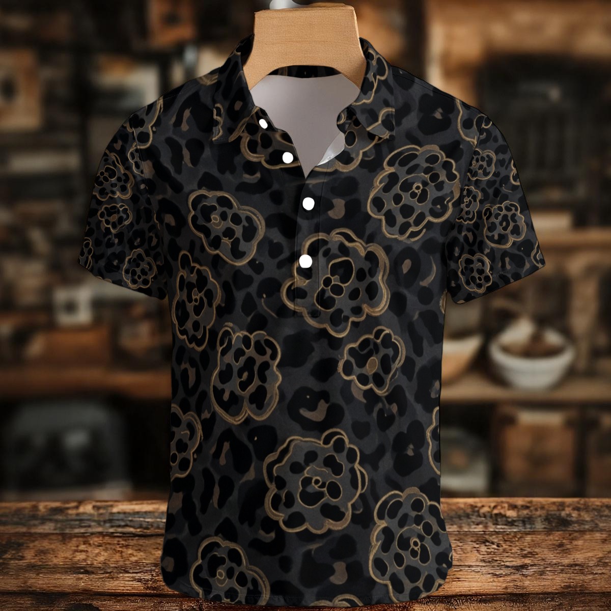 All-Over Print Men's Henley Shirt (PAPQA)