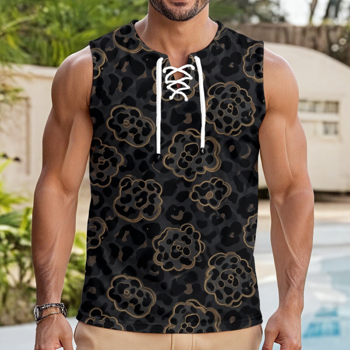 All-Over Print Men's Tank Top With Drawstring (PAPRC)