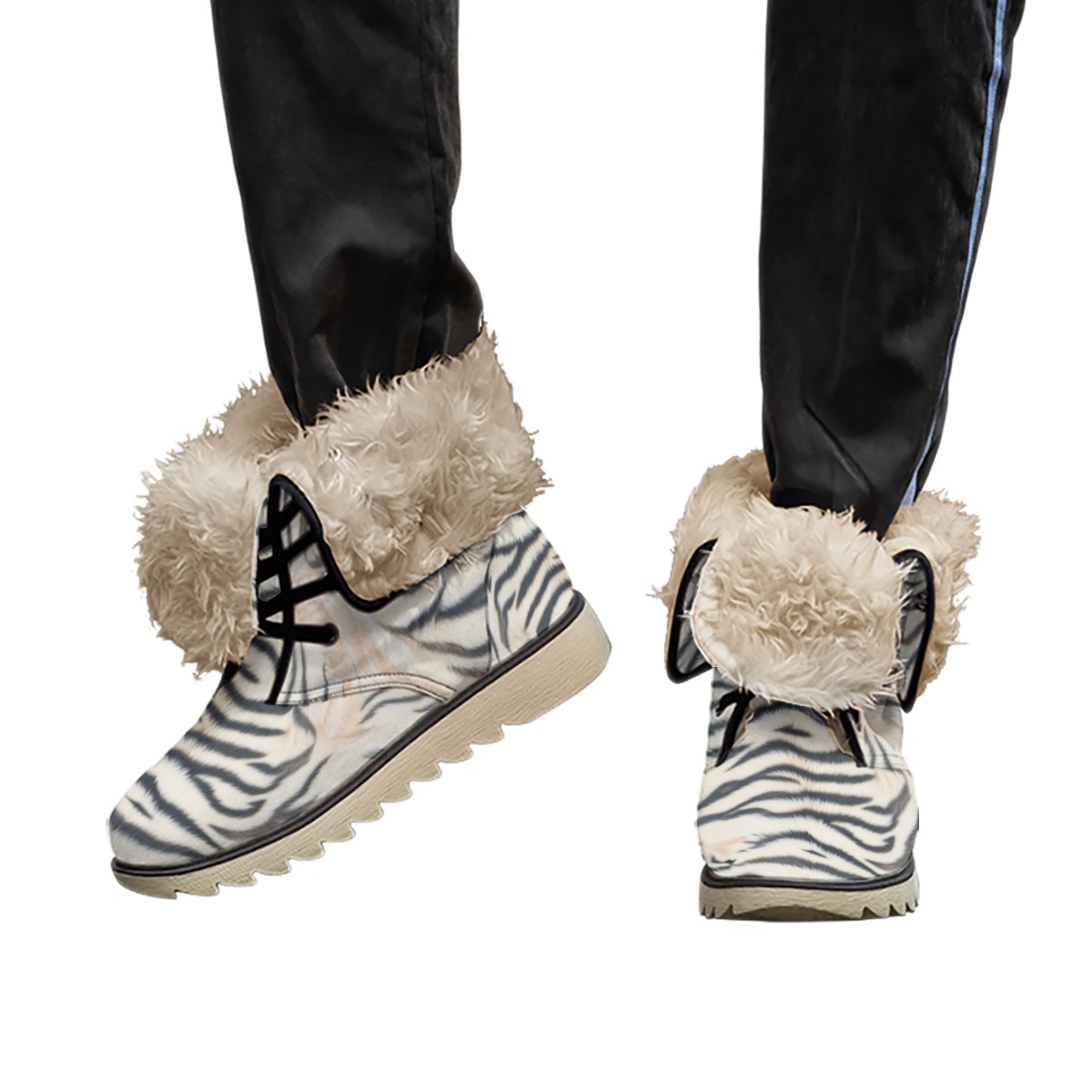 All-Over Print Men's Plush Boots (PAS7Y)